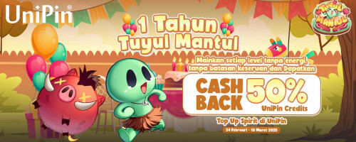 [Anniversary Event] Rayakan Ulang Tahun TuyulMantul bersama UniPin - Top Up & Dapatkan Cashback 50% UniPin Credits